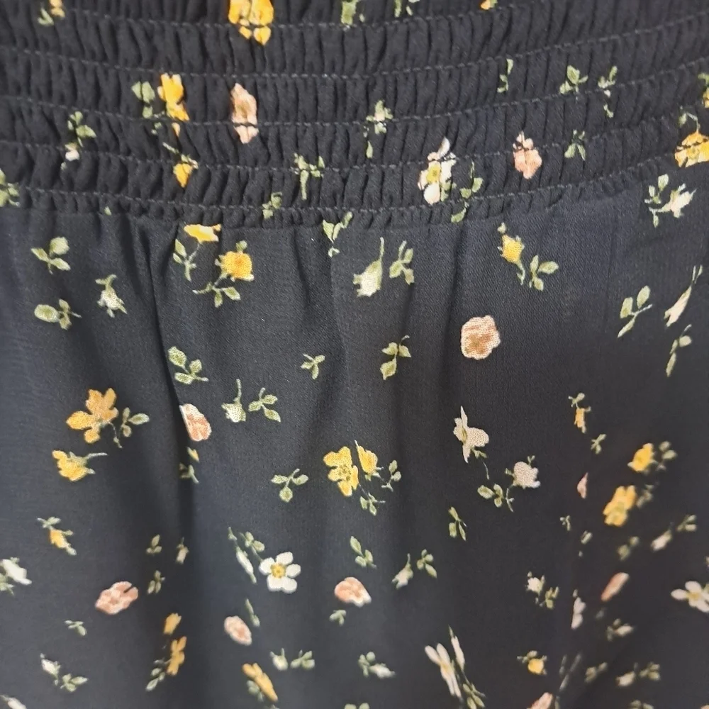 Reformation Venezia smocked bambina mini dress black floral print Small NWOT - Picture 7 of 7